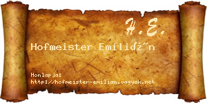 Hofmeister Emilián névjegykártya